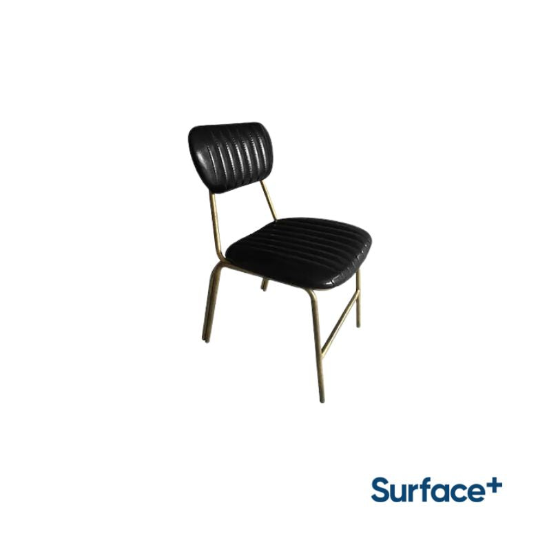 MARTA Metal Chair with Channel Tufted PU Upholstered Seat and Backrest